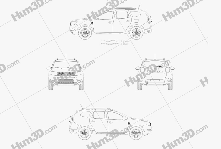 Dacia Duster 2021 Чертеж