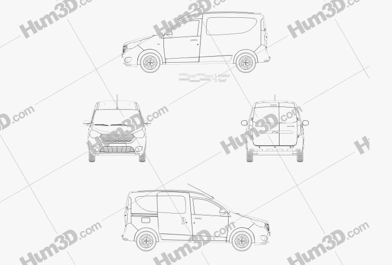 Dacia Dokker Van 2021 Blueprint