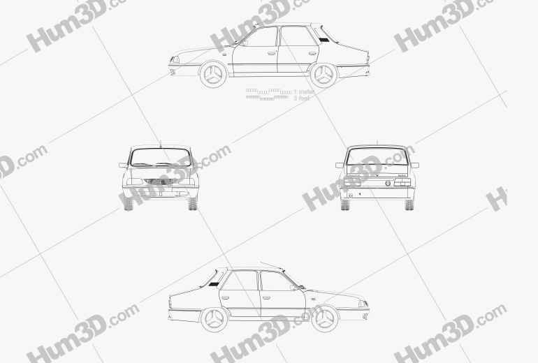 Dacia 1310 1998 Blueprint