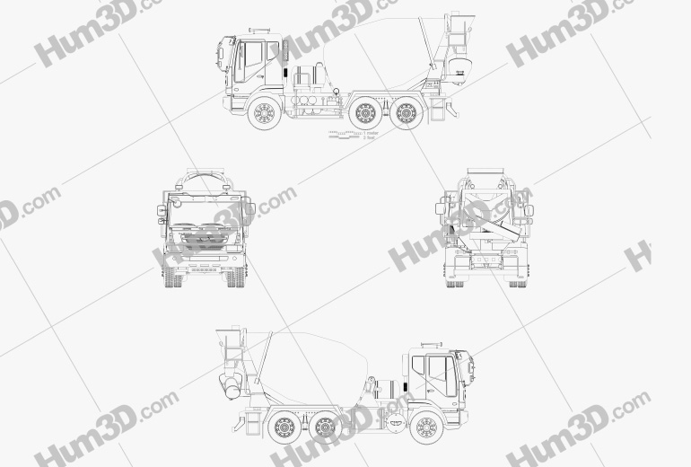 Daewoo Novus SE Camión Hormigonera 2016 Blueprint