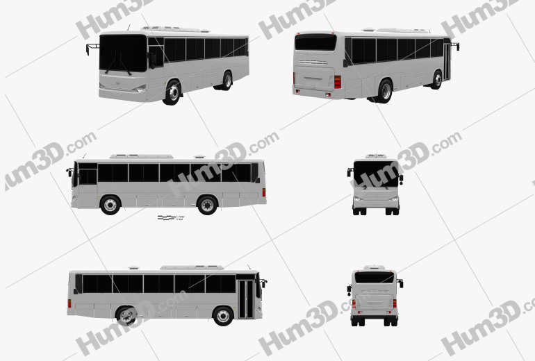 Daewoo BS106 bus 2021 Blueprint Template
