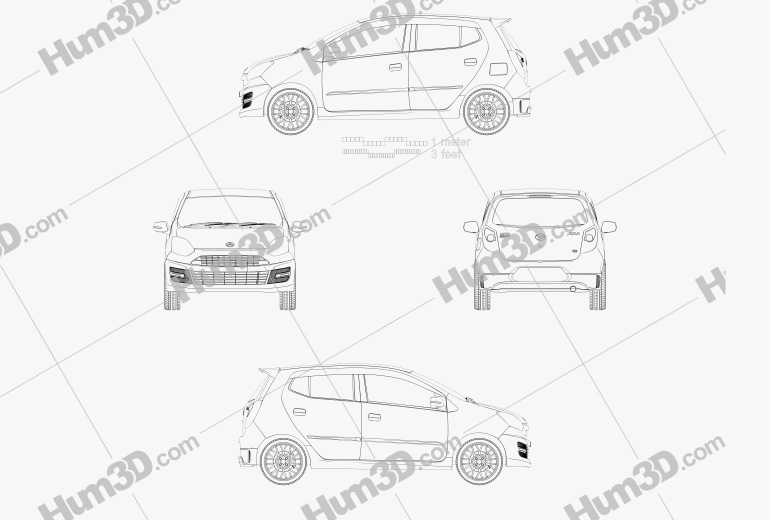 Daihatsu Astra Ayla Sporty 2016 Blueprint