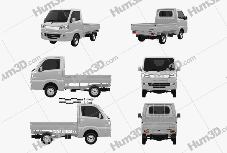 Daihatsu Hijet Truck 2017 Blueprint Template