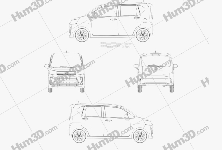 Daihatsu Move Custom RS 2020 Blueprint