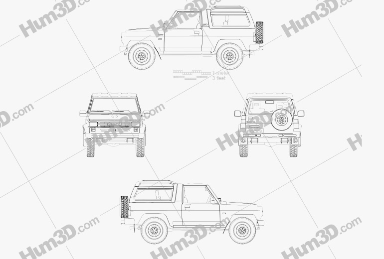 Daihatsu Rocky Wagon 1987 Blueprint