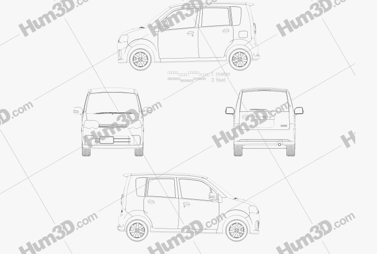 Daihatsu Move Custom 2004 Blueprint