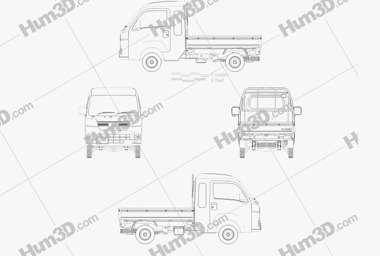 Daihatsu Hijet Truck Jumbo Extra 2022 Чертеж