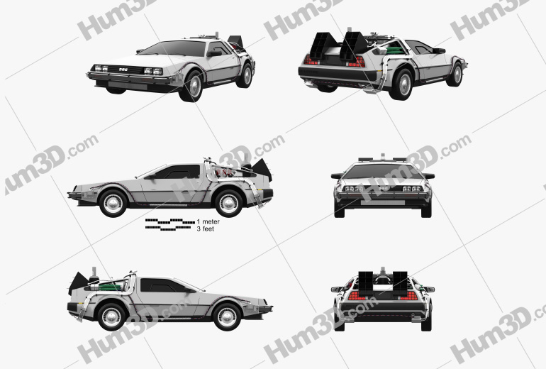 Back to the Future DeLorean car Blueprint Template