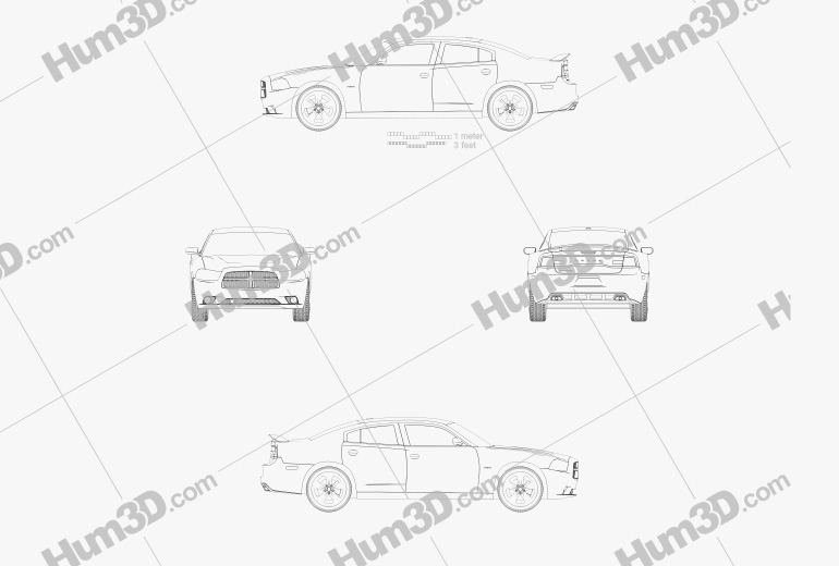 Dodge Charger (LX) 2012 Blueprint