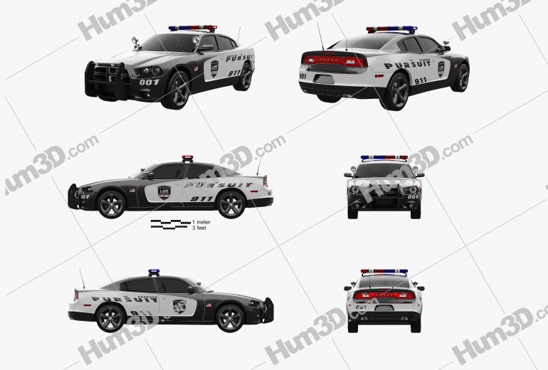 Dodge Charger Police 2012 Blueprint Template