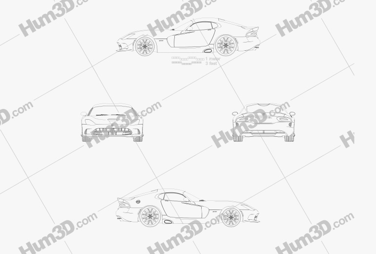 Dodge SRT Viper GTS 2015 Blueprint