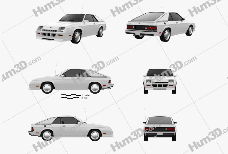 Dodge Charger L-body 1987 Blueprint Template