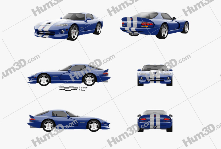 Dodge Viper GTS 2002 Blueprint Template