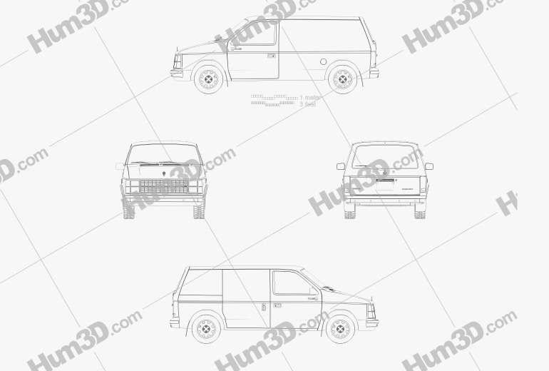Dodge Mini Ram Van 1984 Blueprint