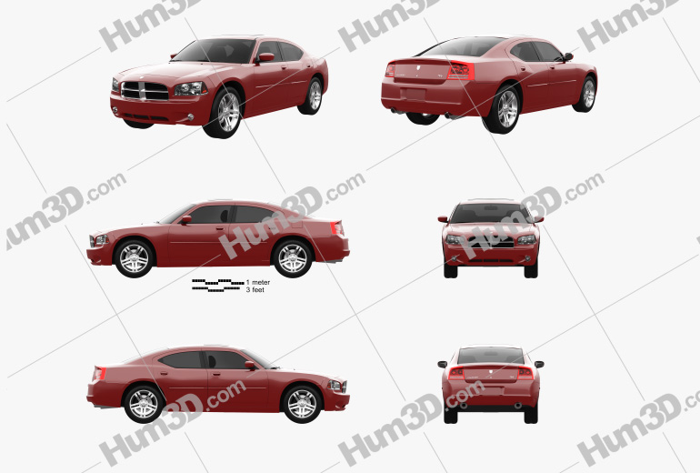 Dodge Charger (LX) 2010 Blueprint Template