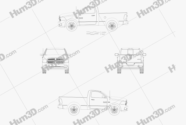 Dodge Ram 1500 Regular Cab Sports 2017 Blueprint