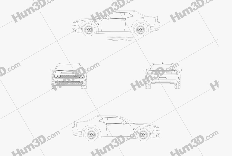 Dodge Challenger SRT Demon 2020 Blueprint
