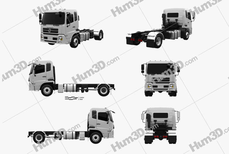 Dongfeng KR Chassis Truck 2017 Blueprint Template