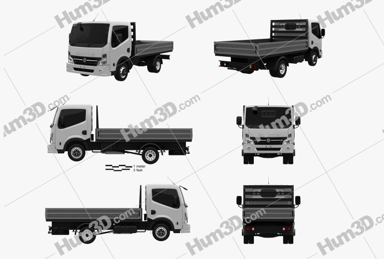 Dongfeng DF Flatbed Truck 2015 Blueprint Template