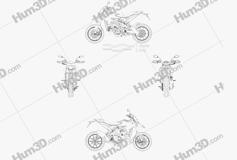 Ducati Hypermotard 2013 Disegno Tecnico