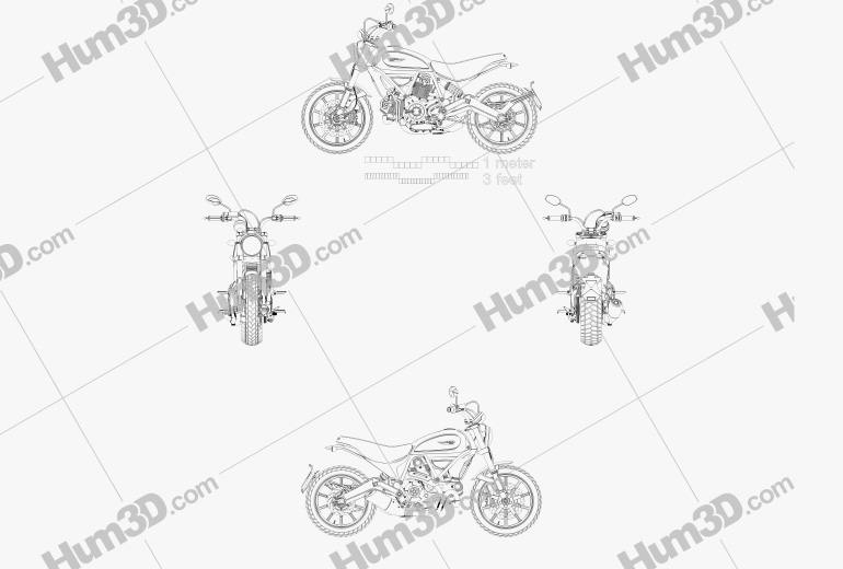 Ducati Scrambler Icon 2015 Креслення