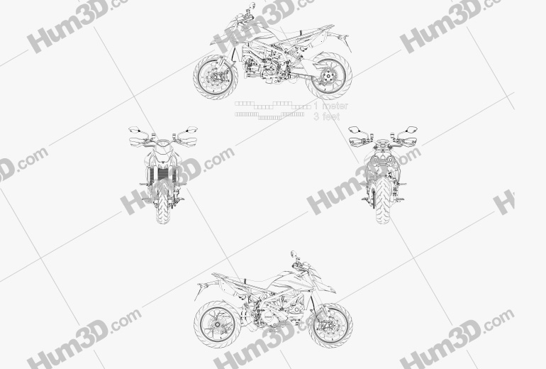 Ducati Hypermotard 950SP 2019 Креслення