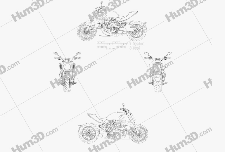 Ducati Diavel 1260 2019 Креслення