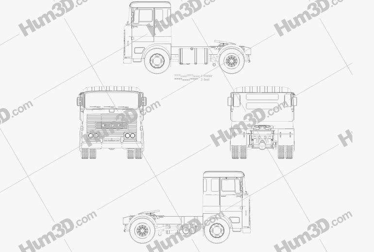 ERF MW 64G Camion Trattore 1973 Blueprint