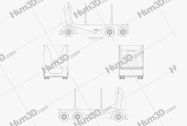 Einride T-log Log Truck 2018 設計図