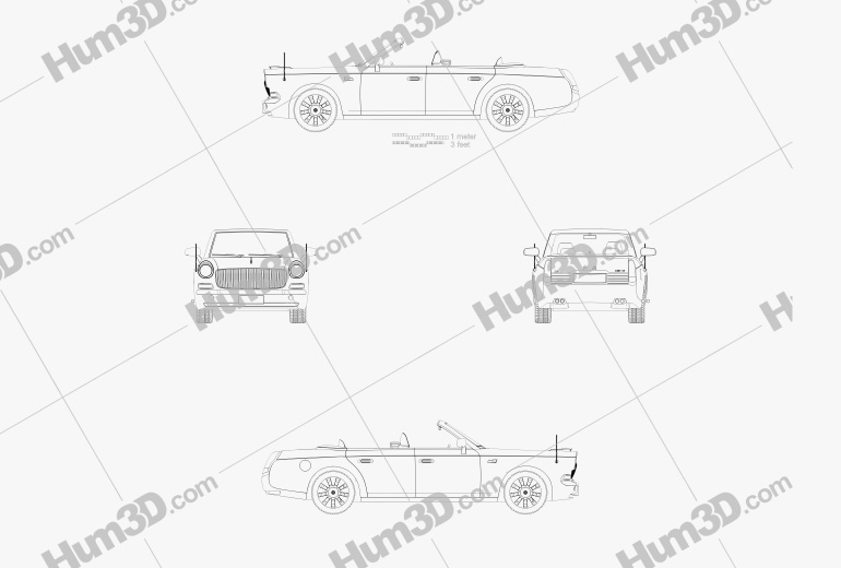 FAW Hongqi L5 cabriolet 2018 Blueprint