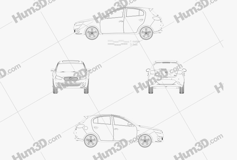 FAW Oley 5 puertas hatchback 2017 Blueprint
