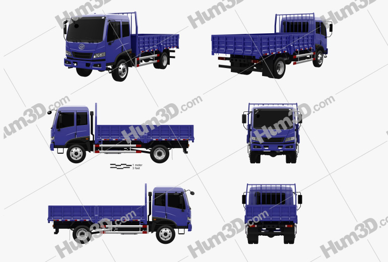 FAW J5K Flatbed Truck 2015 Blueprint Template