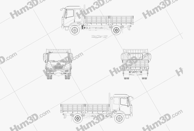 FAW J5K Бортовой грузовик 2015 Чертеж