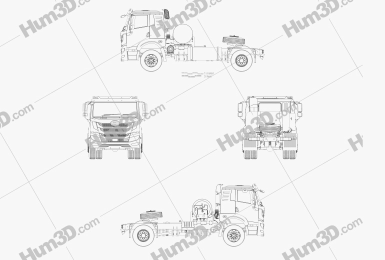 FAW Jiefang Qingdao Blue Energy Camion Tracteur 2022 Blueprint