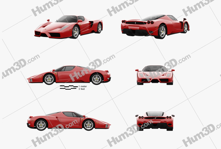 Ferrari Enzo 2002 Blueprint Template - 3DModels.org