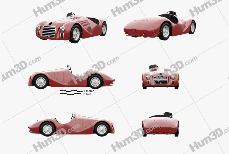 Ferrari 125 S 1947 Blueprint Template
