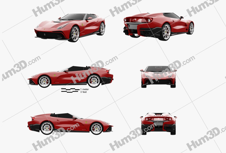 Ferrari F12 TRS 2014 Blueprint Template