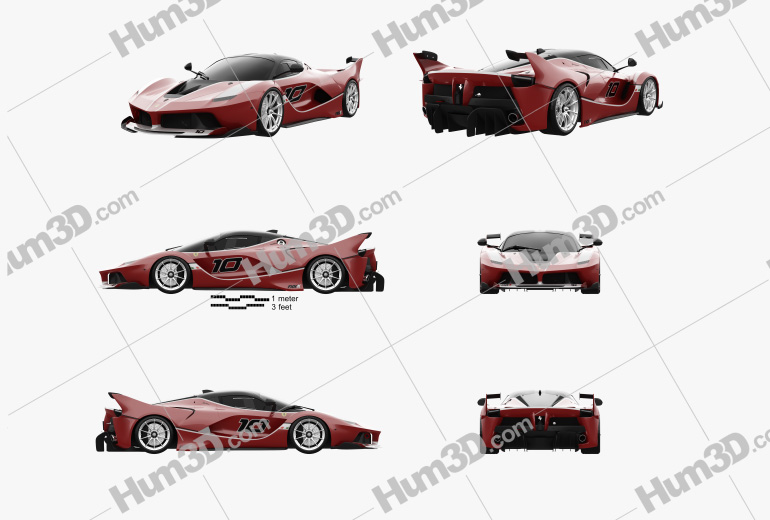 Ferrari FXX-K 2015 Blueprint Template