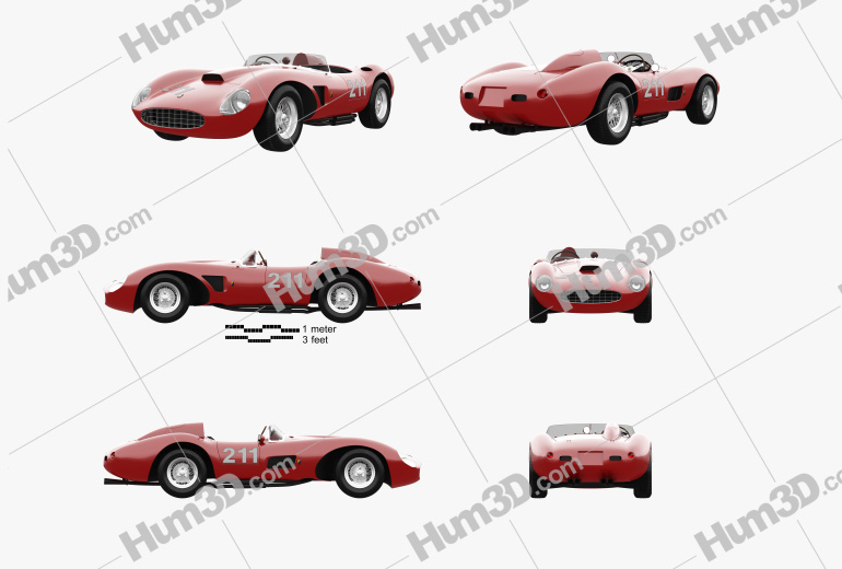 Ferrari 625 TRC 1957 Blueprint Template