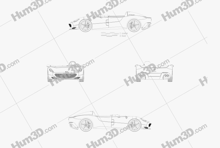 Ferrari Monza SP1 2018 Blueprint