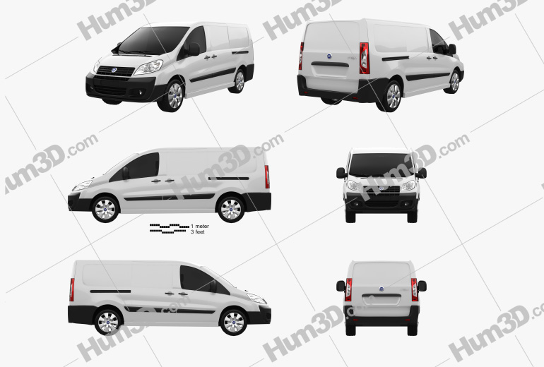 Fiat Scudo Panel Van L2H1 2013 Blueprint Template