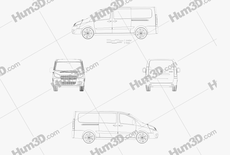 Fiat Scudo Panel Van L2H1 2013 Blueprint