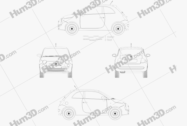 Fiat 500 San Remo 2017 Blueprint