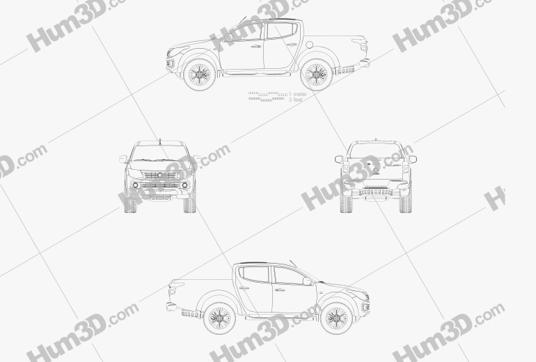 Fiat Fullback Подвійна кабіна 2019 Креслення