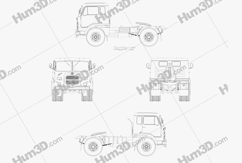 Fiat 682 N3 Tractor Truck 2017 Blueprint