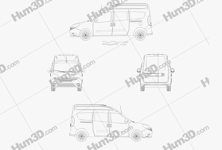 Fiat Doblo Combi L2H2 2017 Blueprint