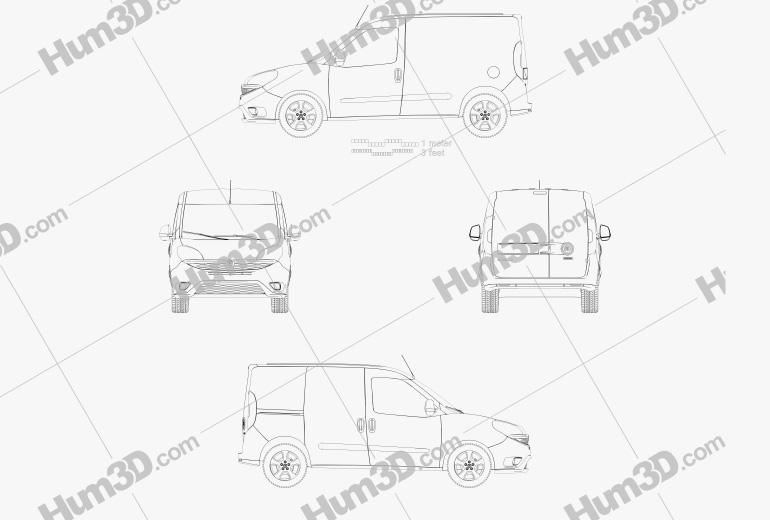 Fiat Doblo Cargo L1H1 2017 Blueprint