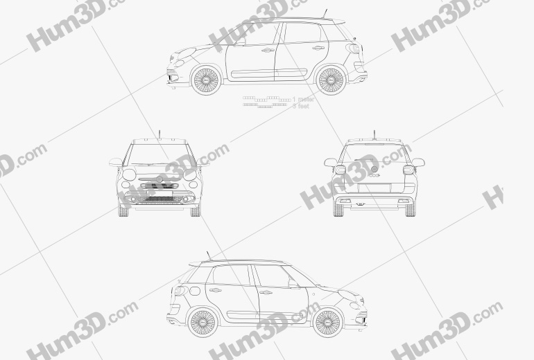 Fiat 500L hatchback 2020 Blueprint
