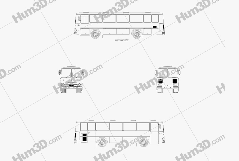 Fleischer S4 R U Autobus 1975 Blueprint