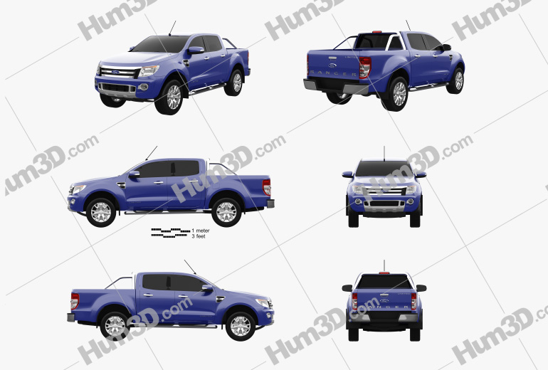 Ford Ranger (T6) 2012 Blueprint Template